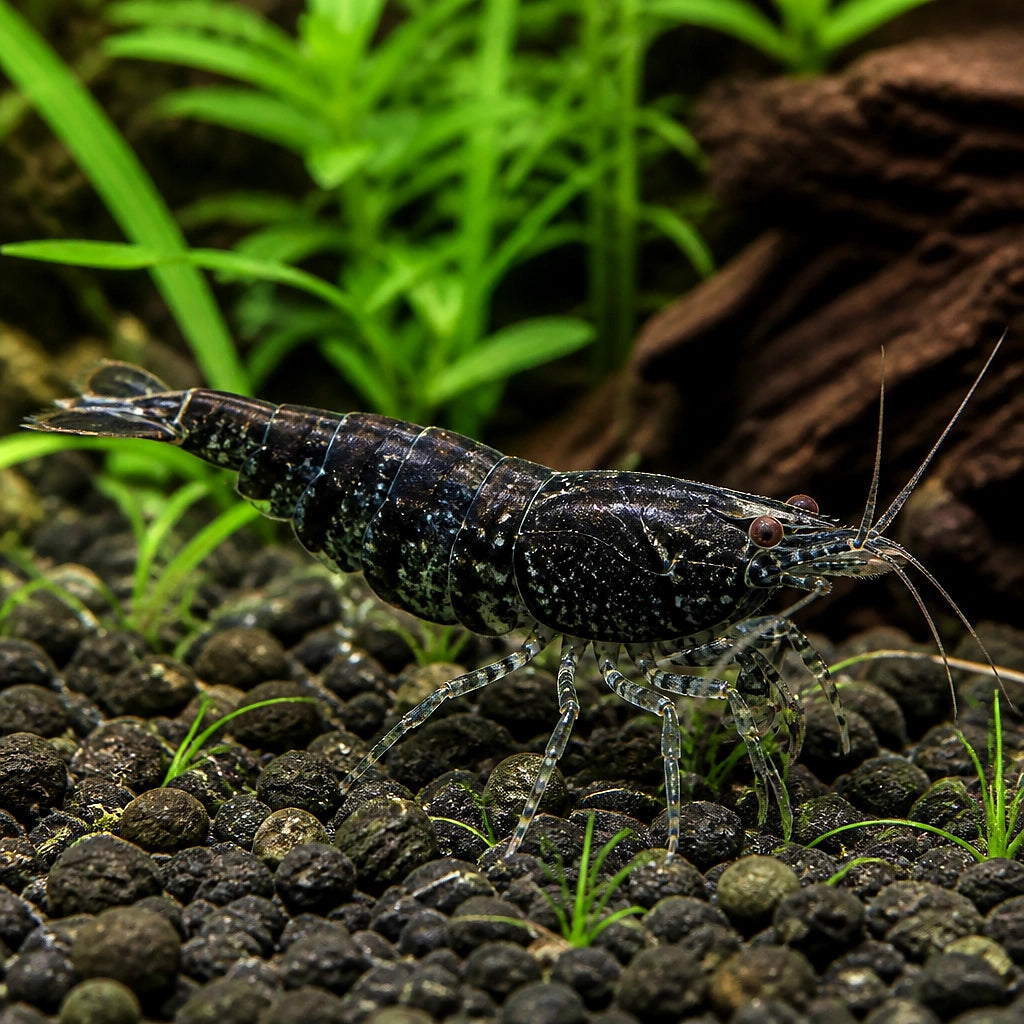 Neocaridina denticulata black carbon rilli