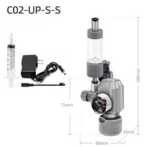 Week Aqua CO2-UP-D-S — Regulador CO₂+solenoide+cuenta burbujas vertical